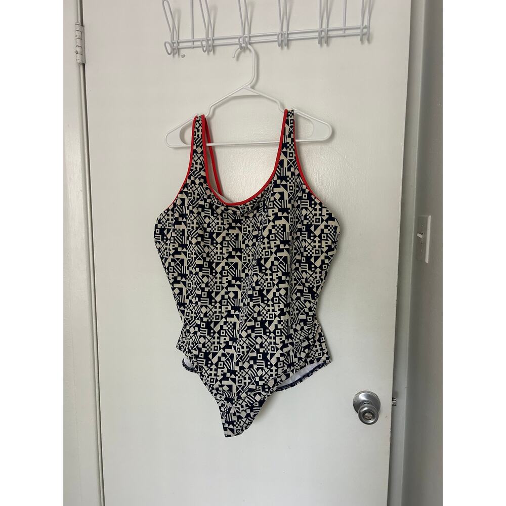 Land's End Plus Size Aztec One-Piece Swimsuit